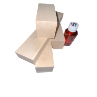 Set 4 blocuri de lemn de paltin pentru cioplit + 50 ml ulei in