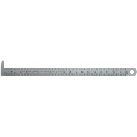 Rigla inox flexibila 200-300-500mm cu cioc la 90grade .
