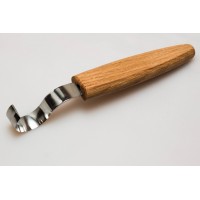 SK2SOak Cutit de cioplit linguri 30mm, cu maner de stejar si teaca de piele, BeaverCraft