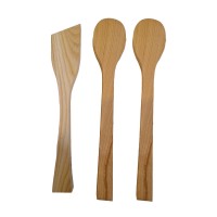 Set 2 linguri si spatula de cioplit din lemn de cires