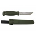 Cutit Garberg Green INOX, cu teaca de polimer pentru outdoor, vanatoare, bushcraft, Morakniv