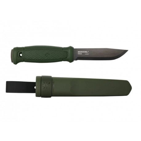 Cutit Garberg Green Carbon negru cu teaca polimer, pentru camping, outdoor, vanatoare, Morakniv