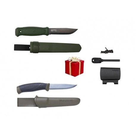 Cutit Garberg Green Carbon negru cu teaca polimer, pentru camping, outdoor, vanatoare, Morakniv