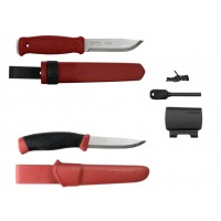 Cutit Morakniv Garberg Dala Red, lama otel inoxidabil + CADOU kit supravietuire si cutit Companion Dala Red