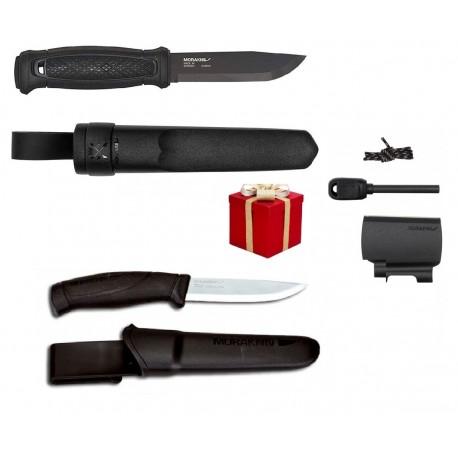 Cutit Mora Garberg CARBON BLACK cu teaca polimer, pt camping/outdoor/vanatoare